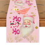 Colorful Christmas table runner with snowflake motifs