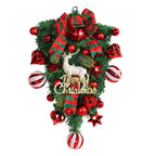 Upside down evergreen garland with cloth and wire construction - Seasonal Decor
