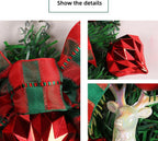 White Christmas garland with tree design against neutral background - Holiday Decor