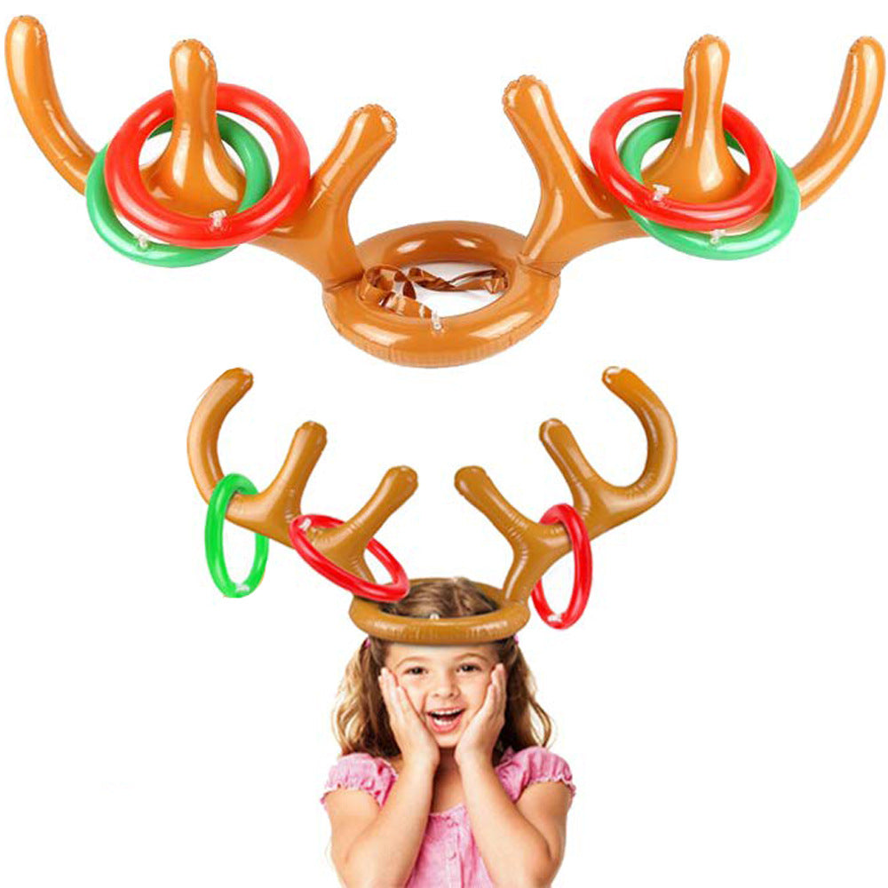 Festive Christmas inflatable decoration in warm amber color