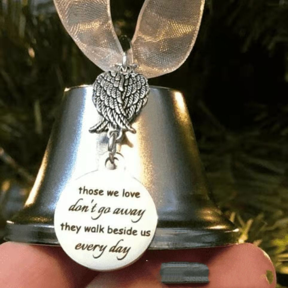 Gold-tone bell pendant ornament for holiday gift giving