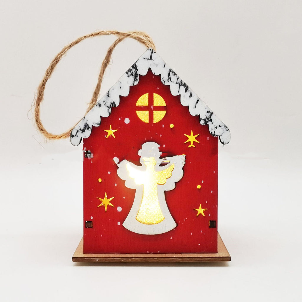 Angels and wildlife wooden pendants for Christmas tree display