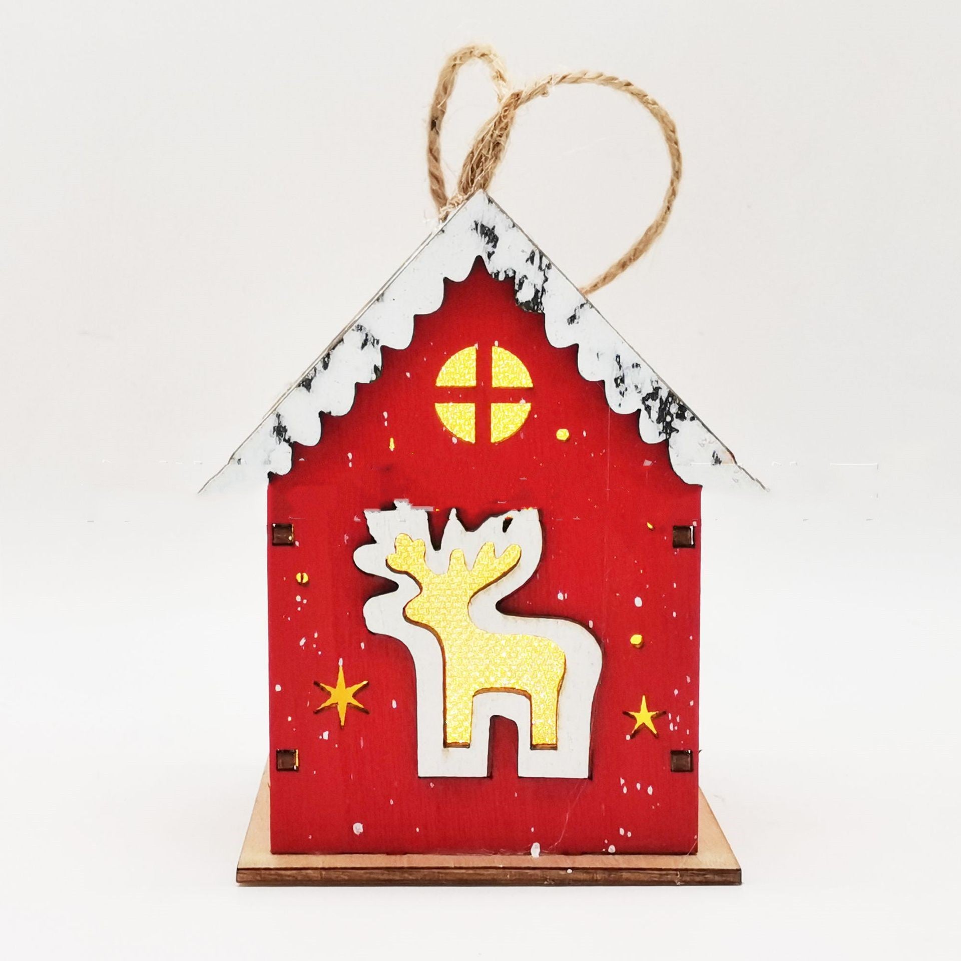 Flower girl style wooden Christmas pendant with festive design