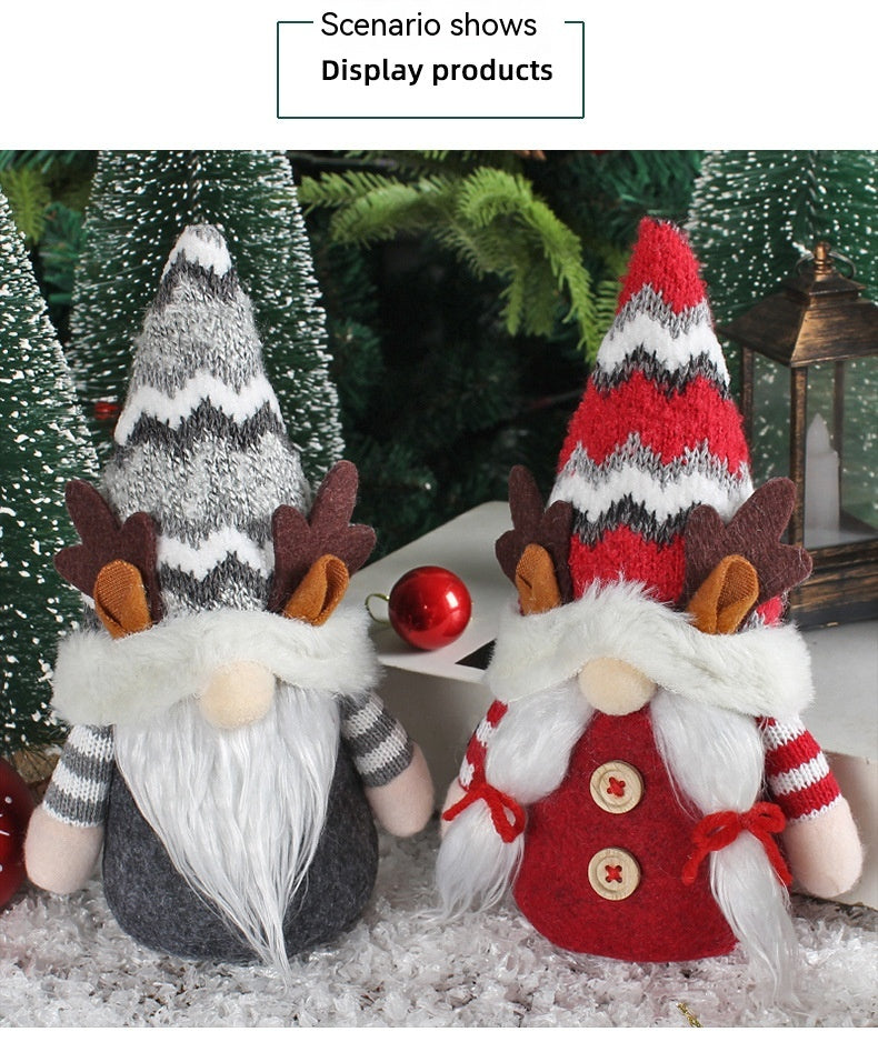 Whimsical Christmas deer doll with pointed hat brings festive warmth to seasonal home decor