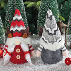 Close-up view of Christmas deer doll with iconic pointed holiday hat and antler design