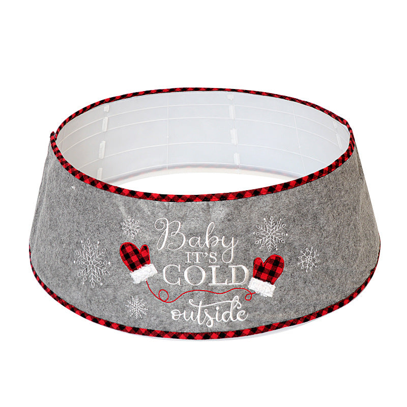Decorative tree skirt with Christmas motif for festive home accent