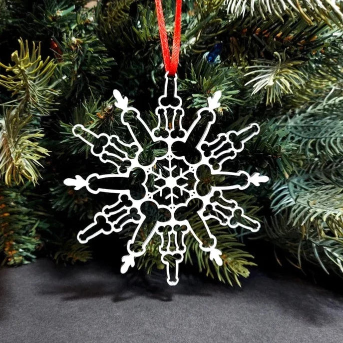 Modern minimalist snowflake pendant ornament for Christmas decor