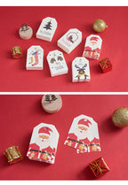 Festive paper decorations with deer and holiday motifs