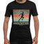 Black cartoon print t-shirt with Jesus faith message for men