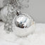 Silver PVC Christmas ball ornament for holiday tree decorating
