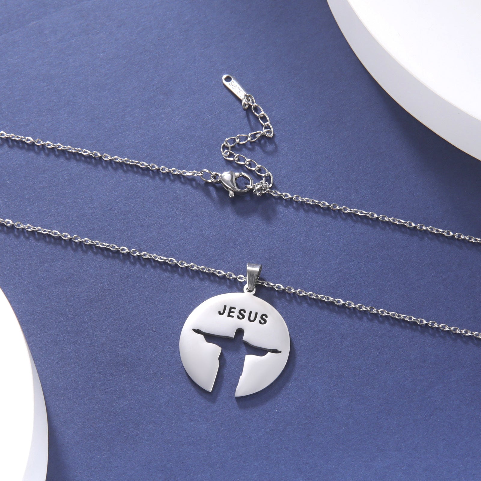 Jesus Silhouette Hollow Pendant Necklace Secondary image