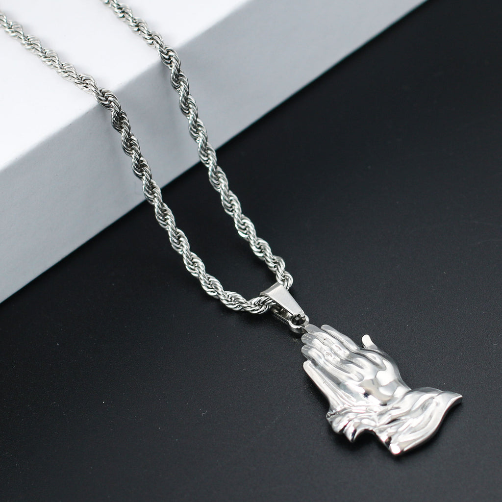 Full necklace laid flat showing chain and pendant