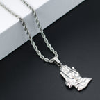 Full necklace laid flat showing chain and pendant