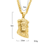 Stainless steel Jesus pendant with bold hip-hop design for unisex wear
