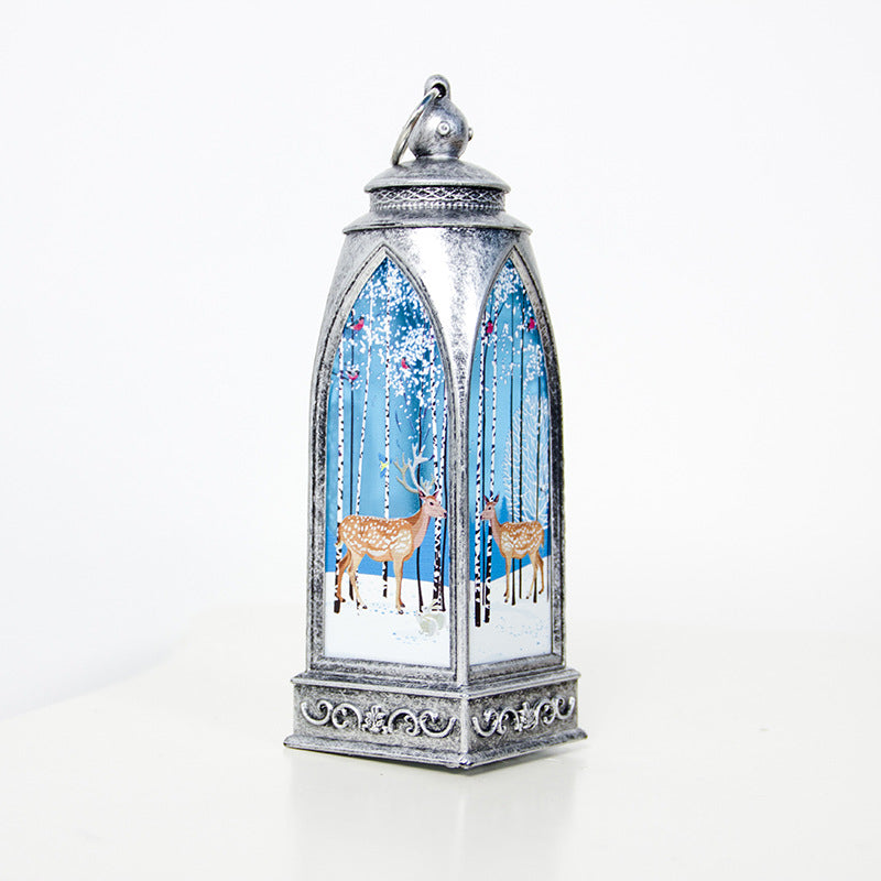 Vintage arch Christmas lamp with decorative lighting in festive home setting Main image