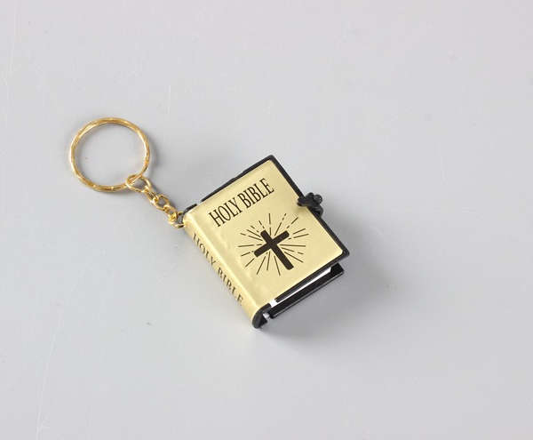 Jesus cross Bible keychain in compact design for everyday carry