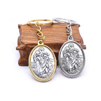 Catholic Relic Keychain Ring metal finish detail