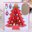 Wooden Christmas tree scene layout ornament displaying festive holiday design