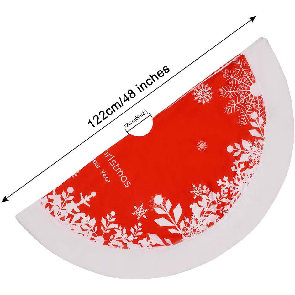 Christmas tree skirt corner detail showing quality construction