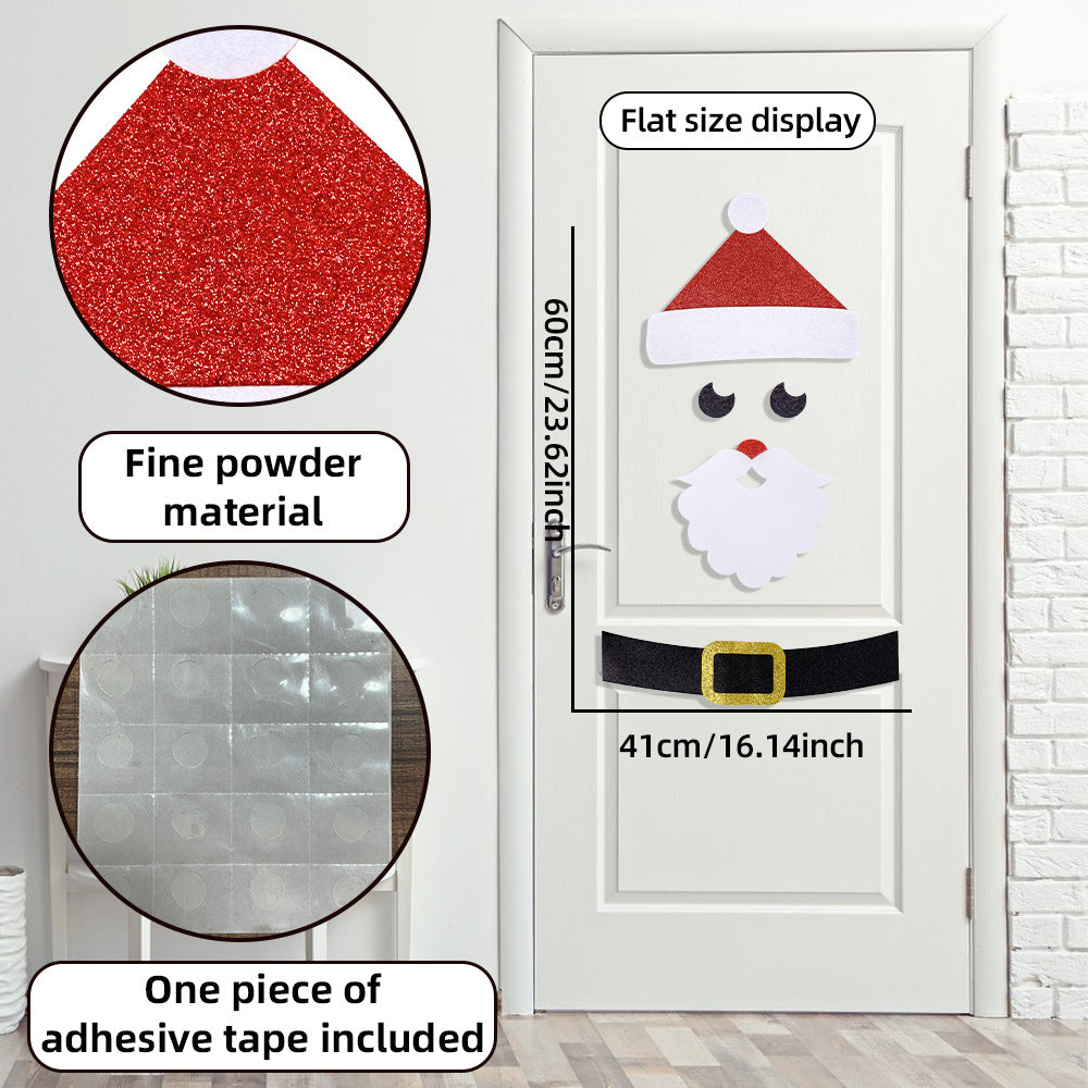 Big elk horn woodland motif felt door sticker Christmas decor