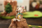 Cheerful Santa Claus resin figurine for seasonal desk decoration