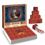Festive Christmas Advent calendar puzzle with religious artwork on paper