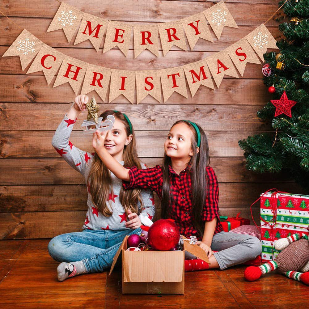 Faith-inspired Christmas banner featuring MERRY CHRISTMAS lettering