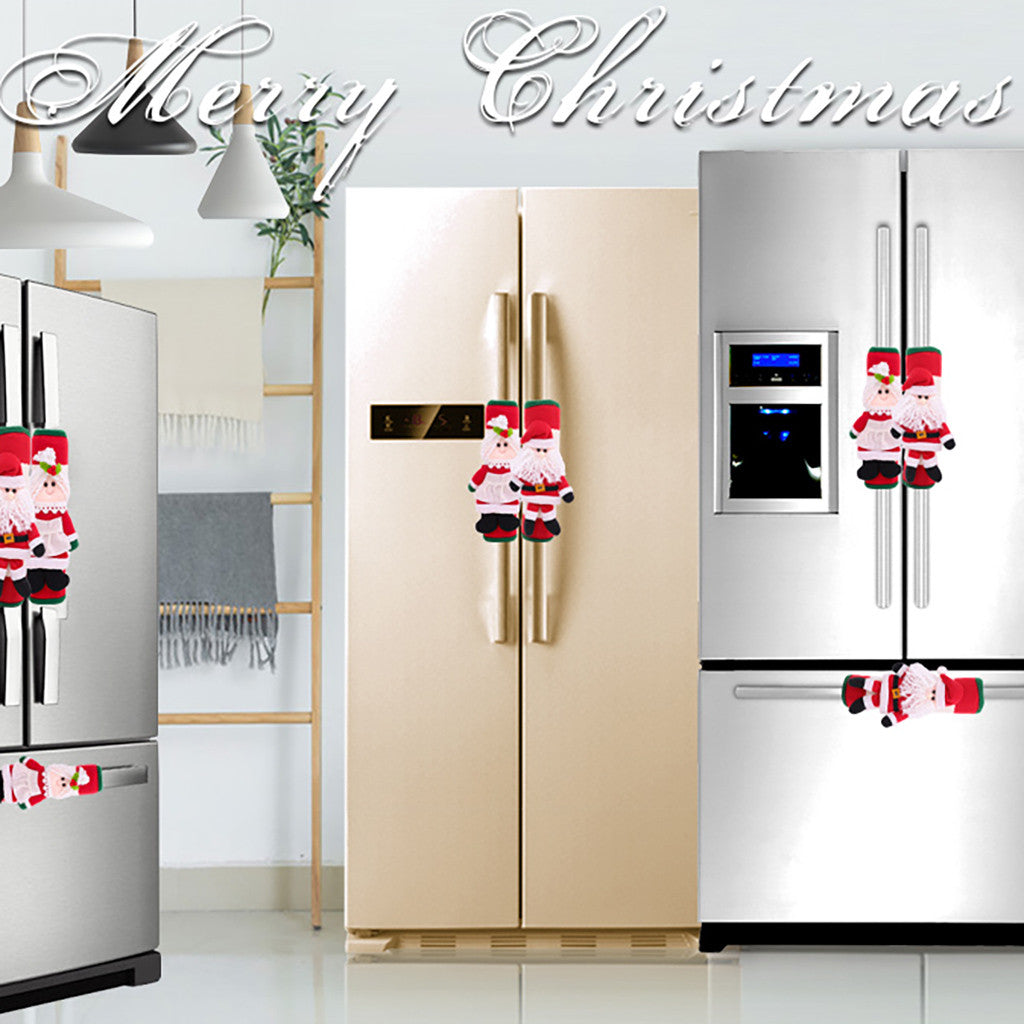 Christmas cloth glove set featuring holiday-themed design for fridge use