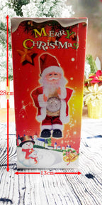 Bright belly Christmas music box with charming holiday figures for home decoration