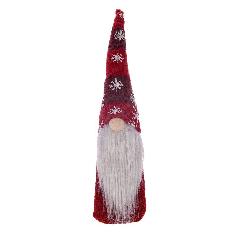 Gray faceless long-body doll Christmas pendant