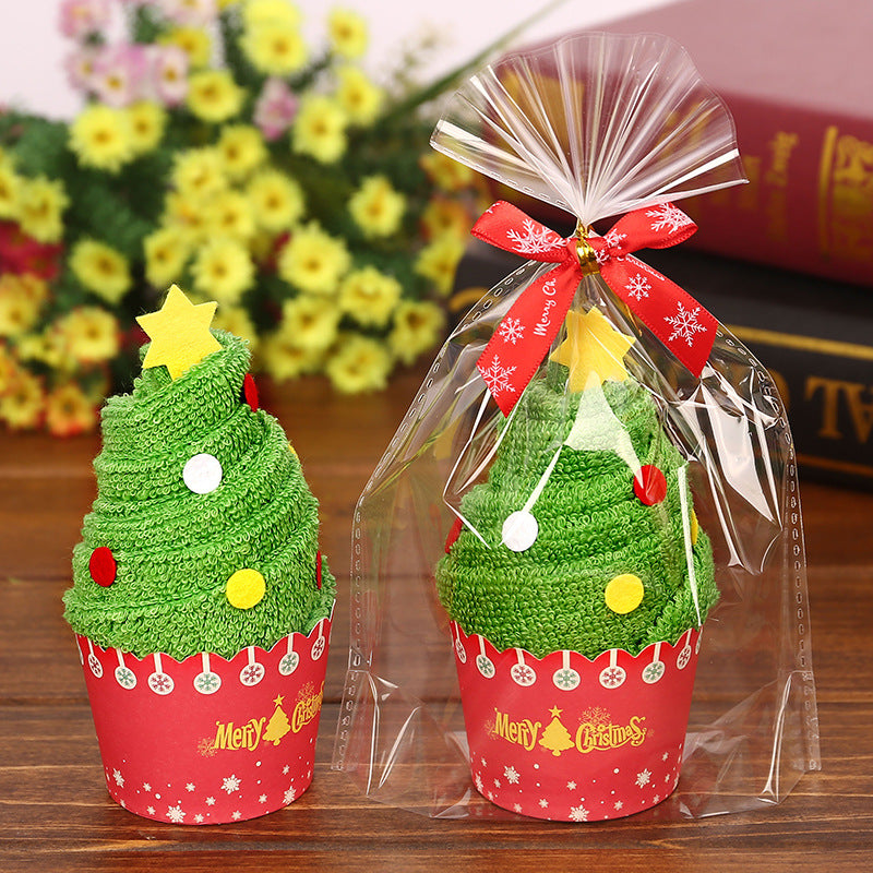Christmas cotton face towel ready for gifting