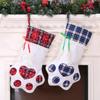 Dog paw Christmas stocking for holiday home decor