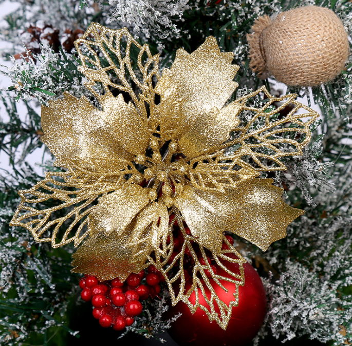 Festive Christmas tree wreath with glitter finish for holiday home decor