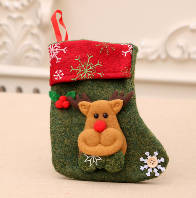 Soft flannel Christmas stocking hanging for holiday display