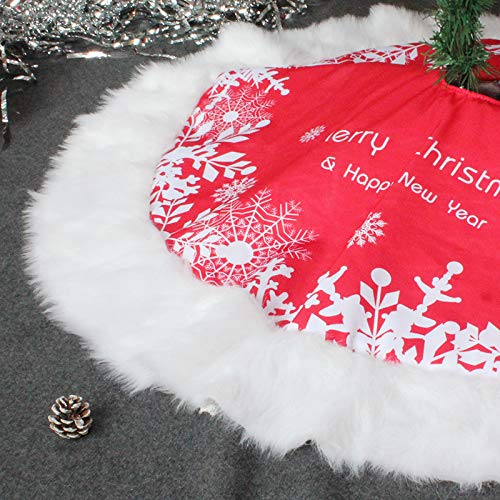 Festive Christmas tree skirt draped at base of decorated holiday tree Main image