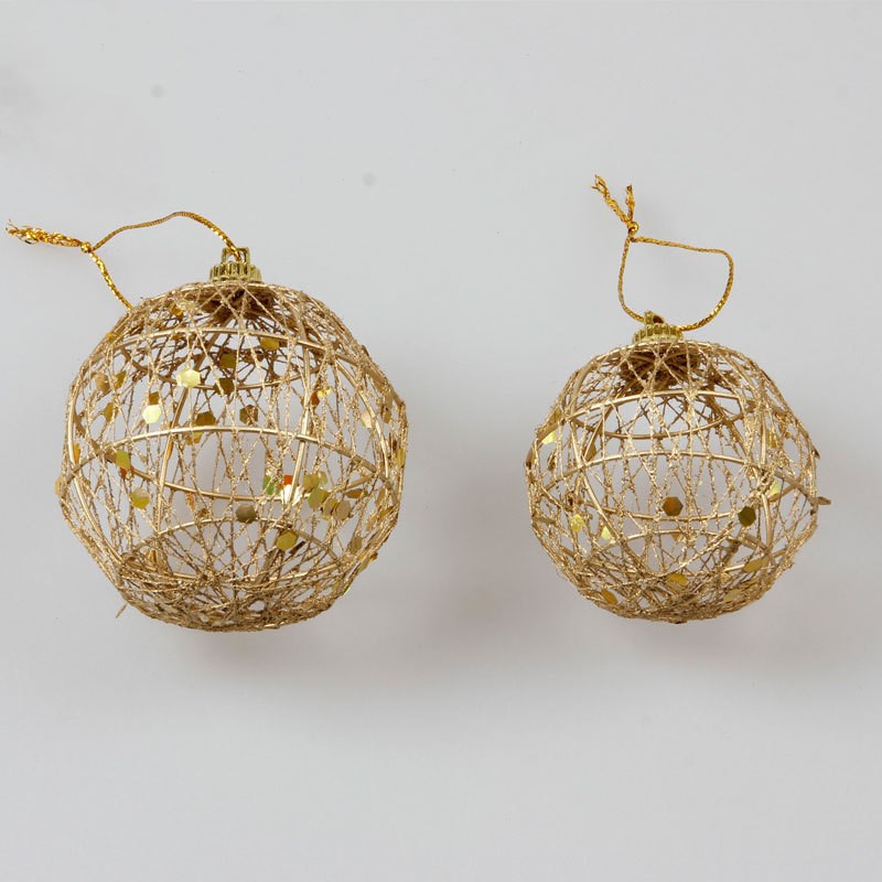 Set of 12 gold Christmas ball ornaments arranged for Christian holiday home decor