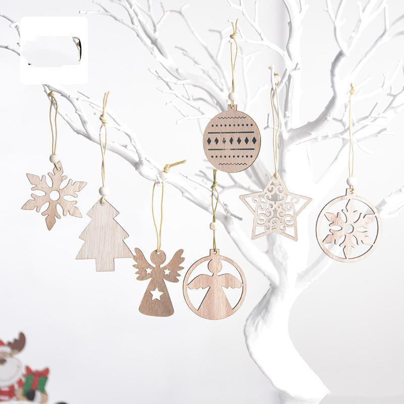Christmas wood pendant featuring angel symbol for faith decoration