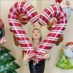 Christmas foil balloons in crutch shape for home decorating