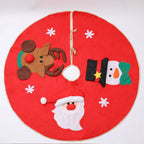 Festive Christmas tree skirt in velvet fabric for holiday decorating