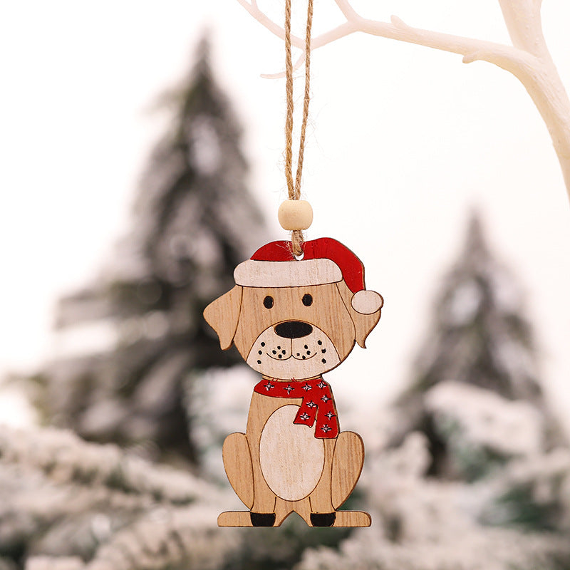 Natural wood pendant shaped like evergreen tree for festive devotion