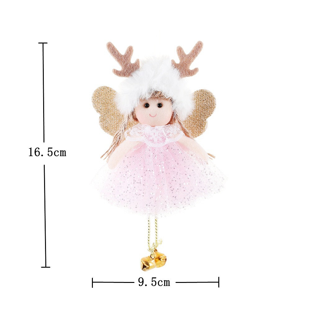 Christmas angel pendant accessory on soft holiday textile background