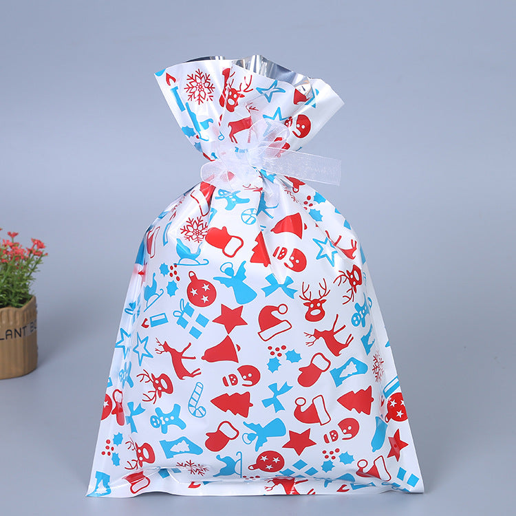 Christmas gift bags with bow and candy displays