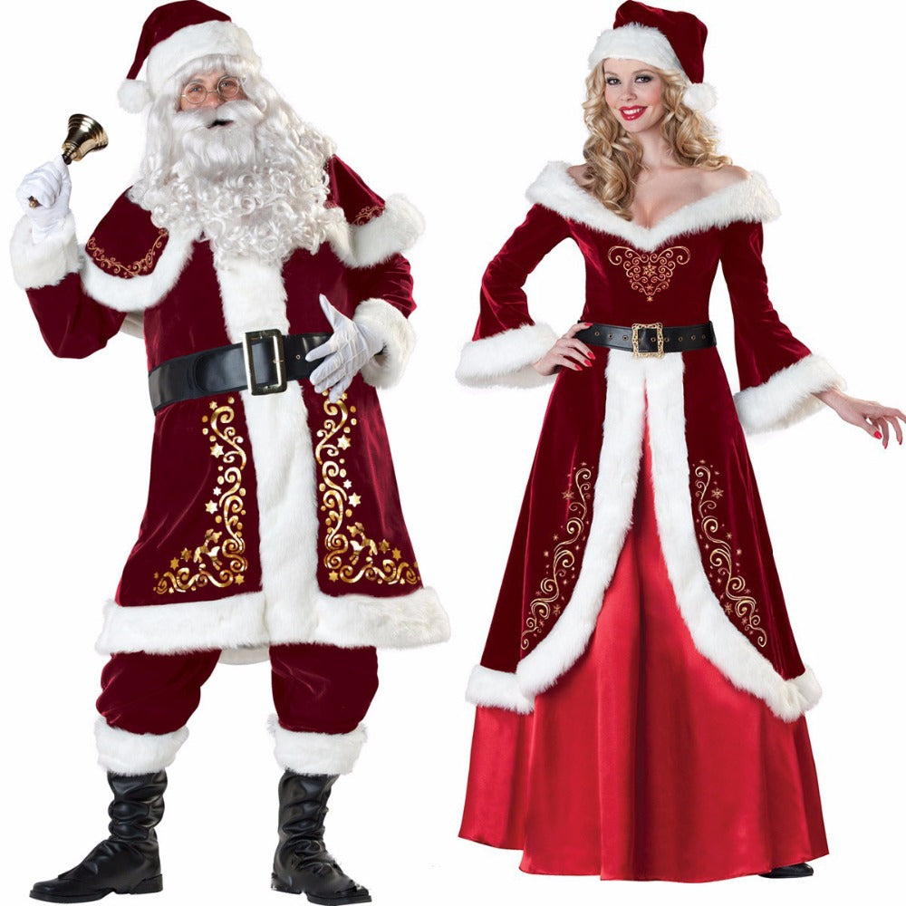 Festive one-piece Christmas costume for holiday performances