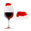 Set of 10 red Christmas hat toppers for wine glasses on festive table - Christian Christmas decor