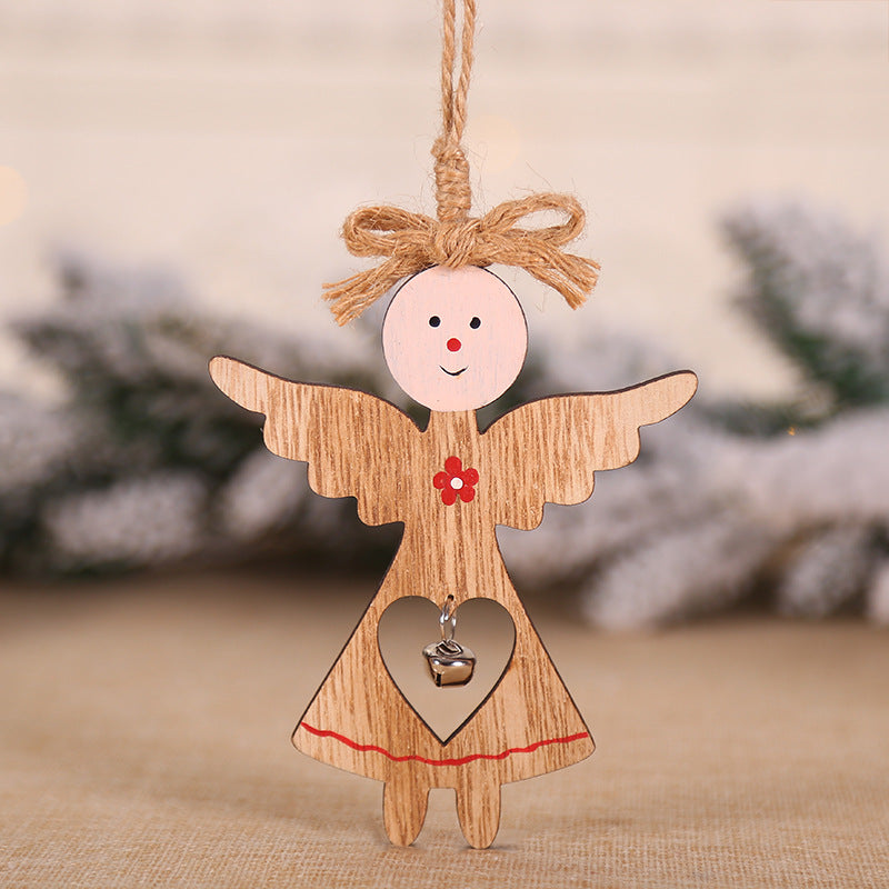 Wooden angel Christmas pendant bringing peaceful nativity inspiration to holiday home decor