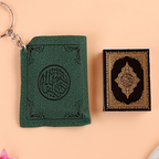 PVC leather keychain with prayer and God bless theme