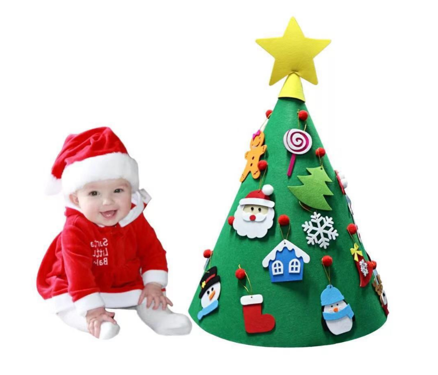 Handmade Felt Christmas Tree Craft Puzzle for Kids Secondary image