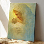 Mary Magdalene and Jesus Canvas Art - Canvas wall art featuring Mary Magdalene and Jesus in modern minimalist style