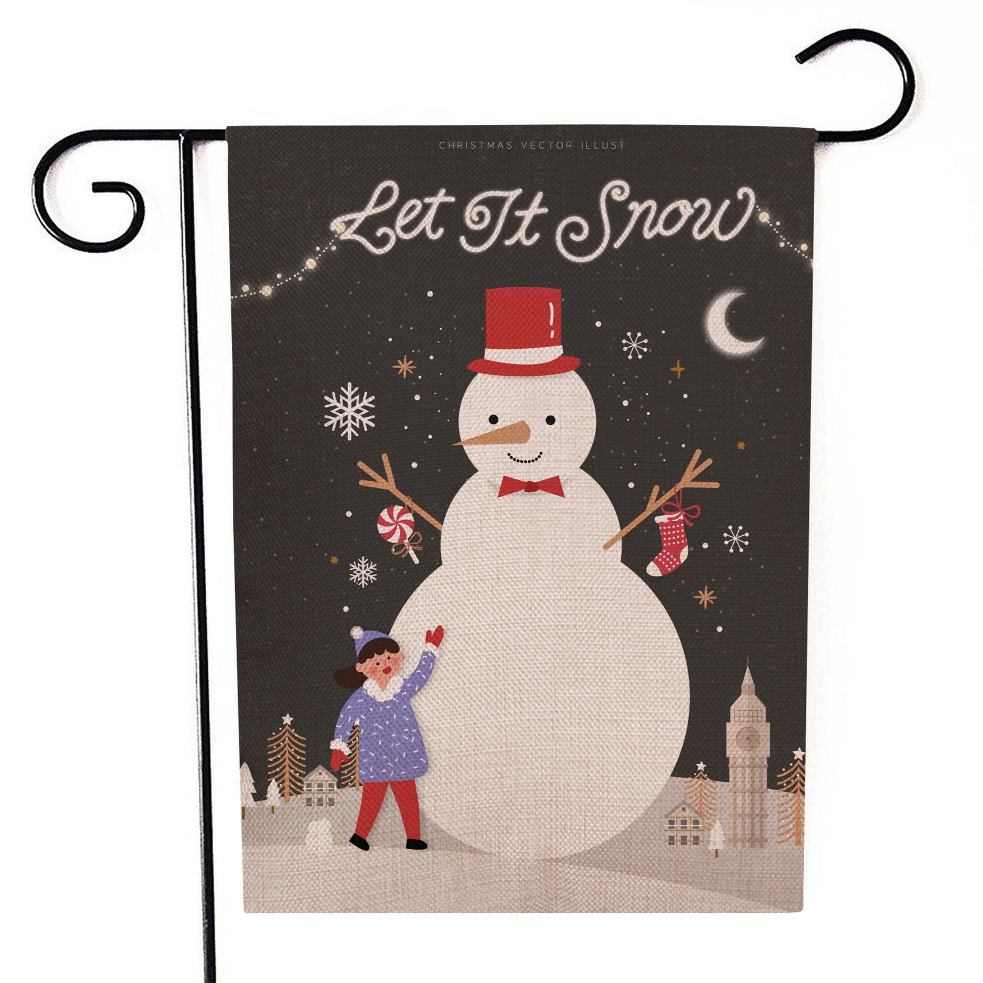 Cheerful Santa Claus design on garden flag for Christmas yard decoration