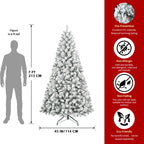 Side view of flocked branches showing depth and fullness of tips